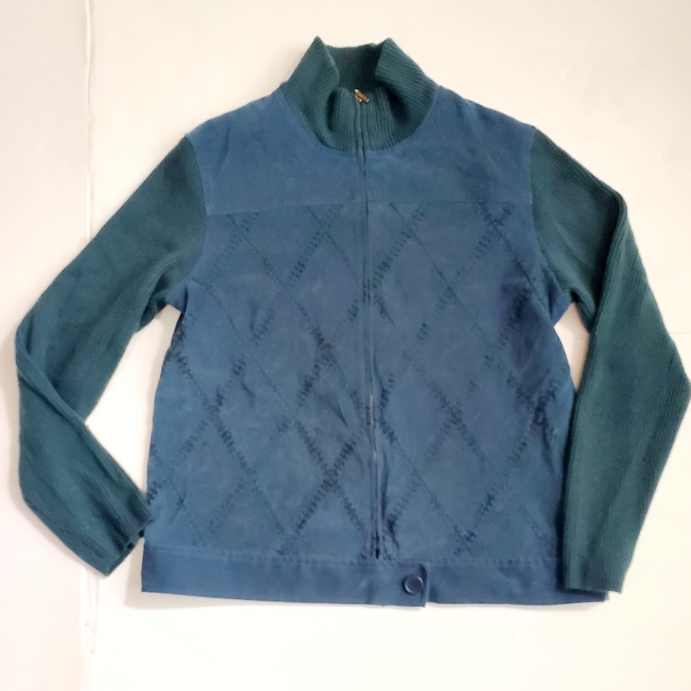 Norton mcnaughton size 6 quilted zip up jacket/ sweater